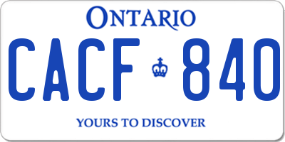 ON license plate CACF840