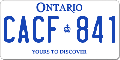 ON license plate CACF841