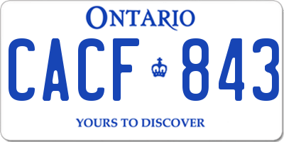 ON license plate CACF843