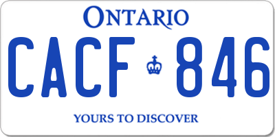 ON license plate CACF846