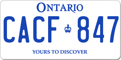 ON license plate CACF847