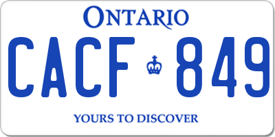 ON license plate CACF849