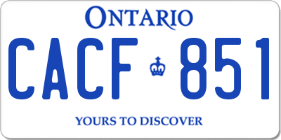 ON license plate CACF851