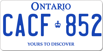 ON license plate CACF852