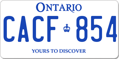 ON license plate CACF854