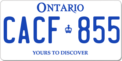 ON license plate CACF855