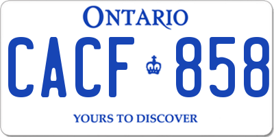 ON license plate CACF858