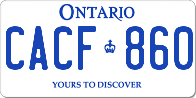 ON license plate CACF860