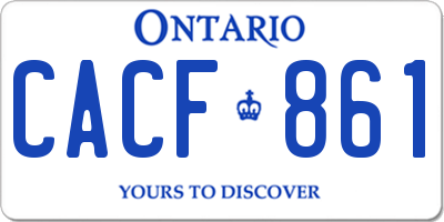 ON license plate CACF861