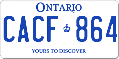 ON license plate CACF864