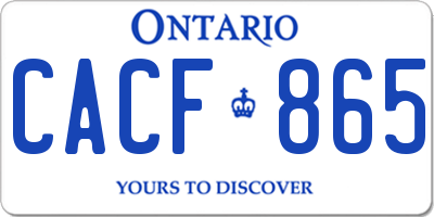 ON license plate CACF865