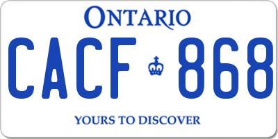 ON license plate CACF868