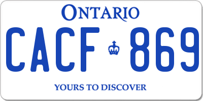 ON license plate CACF869