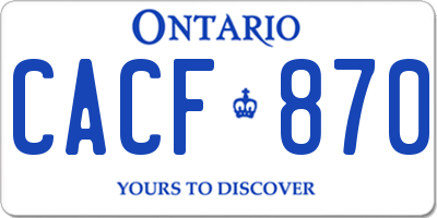 ON license plate CACF870