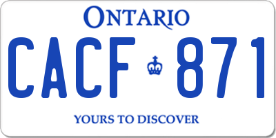 ON license plate CACF871