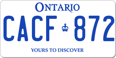 ON license plate CACF872