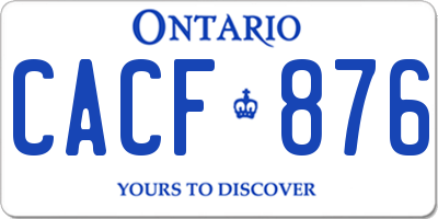 ON license plate CACF876