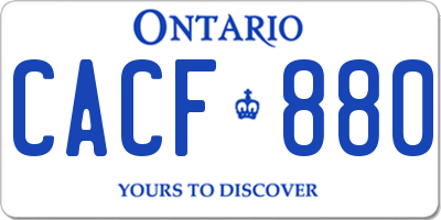 ON license plate CACF880