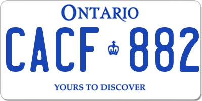 ON license plate CACF882