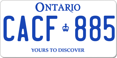 ON license plate CACF885