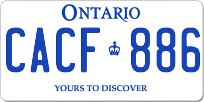 ON license plate CACF886