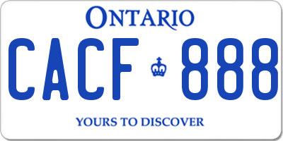 ON license plate CACF888