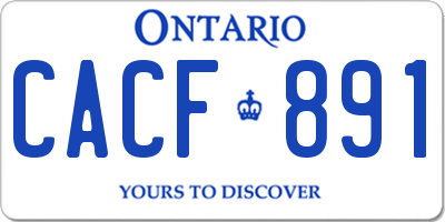 ON license plate CACF891