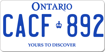 ON license plate CACF892