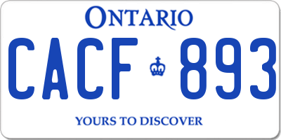 ON license plate CACF893