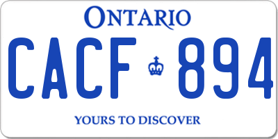 ON license plate CACF894