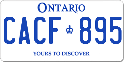 ON license plate CACF895