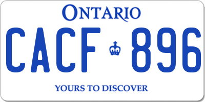 ON license plate CACF896