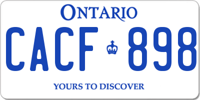 ON license plate CACF898