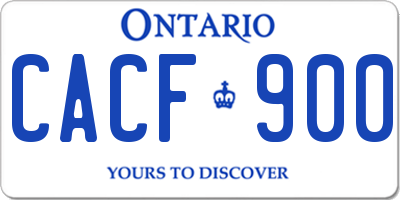 ON license plate CACF900