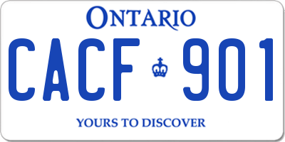 ON license plate CACF901