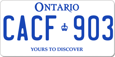 ON license plate CACF903