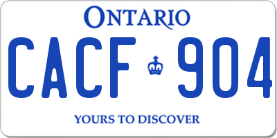 ON license plate CACF904