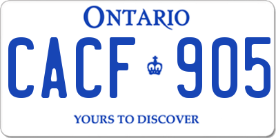 ON license plate CACF905