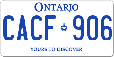 ON license plate CACF906