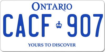 ON license plate CACF907