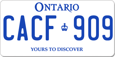 ON license plate CACF909