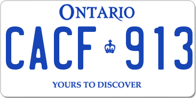 ON license plate CACF913