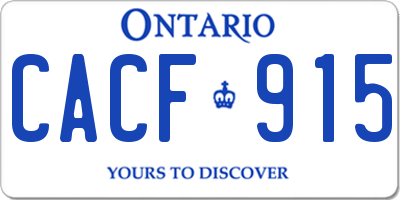 ON license plate CACF915