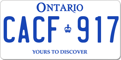 ON license plate CACF917