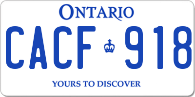 ON license plate CACF918