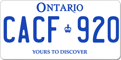 ON license plate CACF920