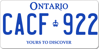 ON license plate CACF922