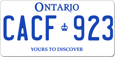 ON license plate CACF923