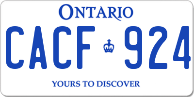 ON license plate CACF924