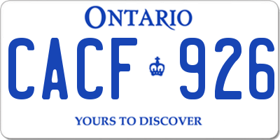 ON license plate CACF926